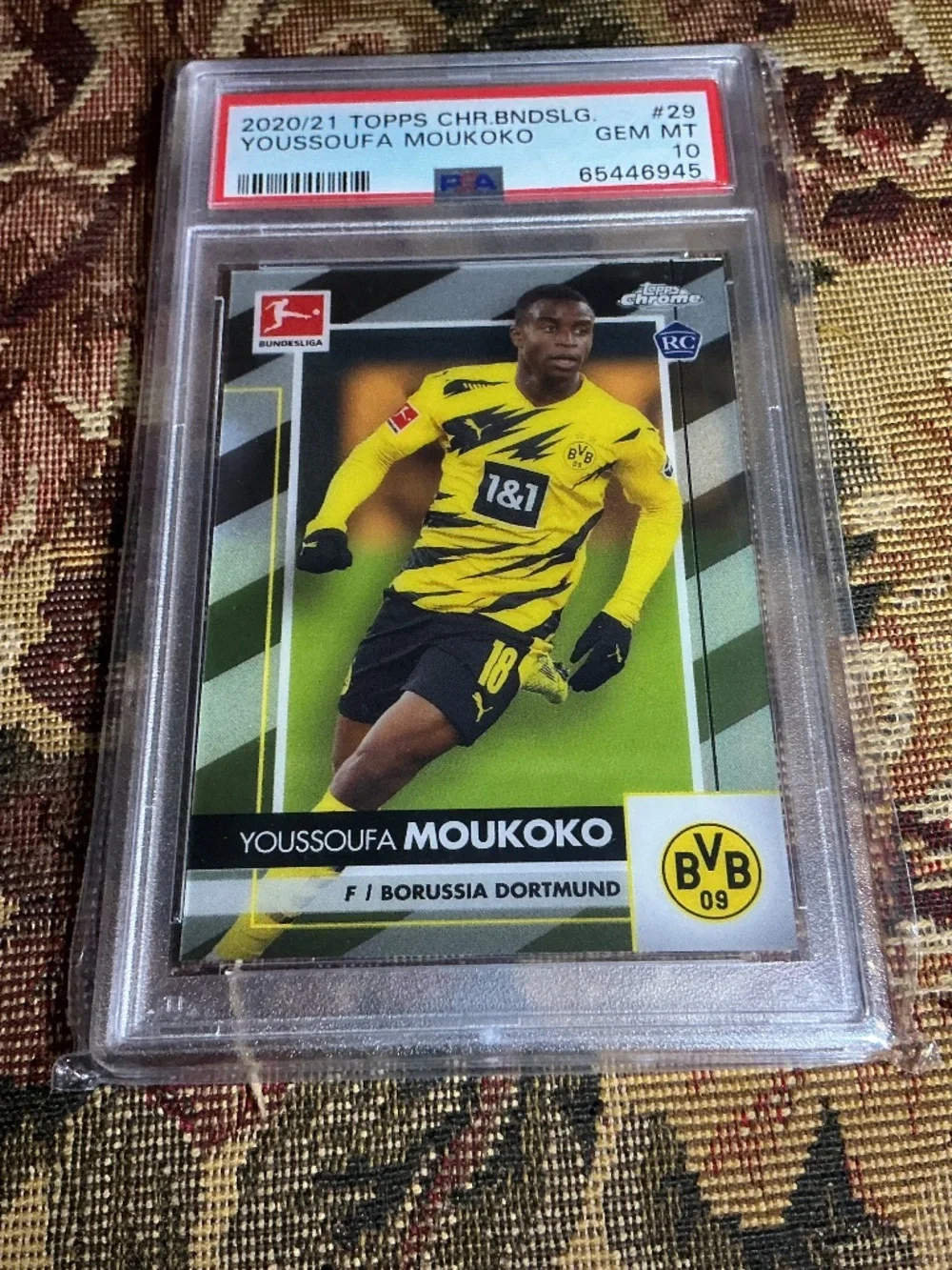 2020 Topps Chrome Bundesliga Youssoufa Moukoko PSA 10 GEM MT Rookie RC